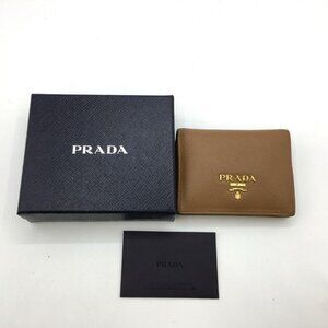 Prada Saffiano Leather Bifold Wallet 1 Mv204 Caramel